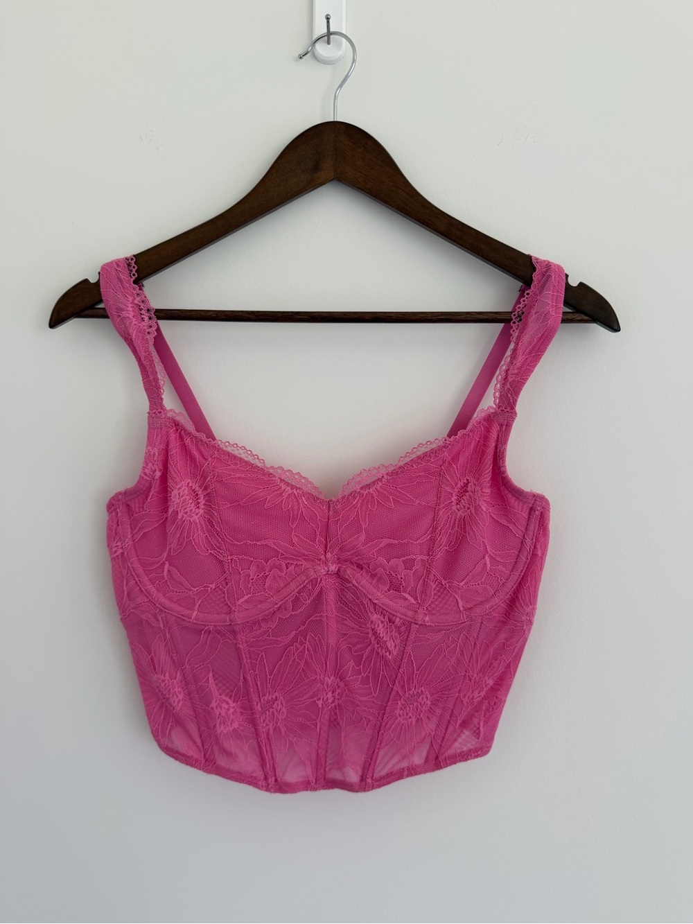 Gilly Hicks Pink Lace Corset Top | Size Medium | NWOT